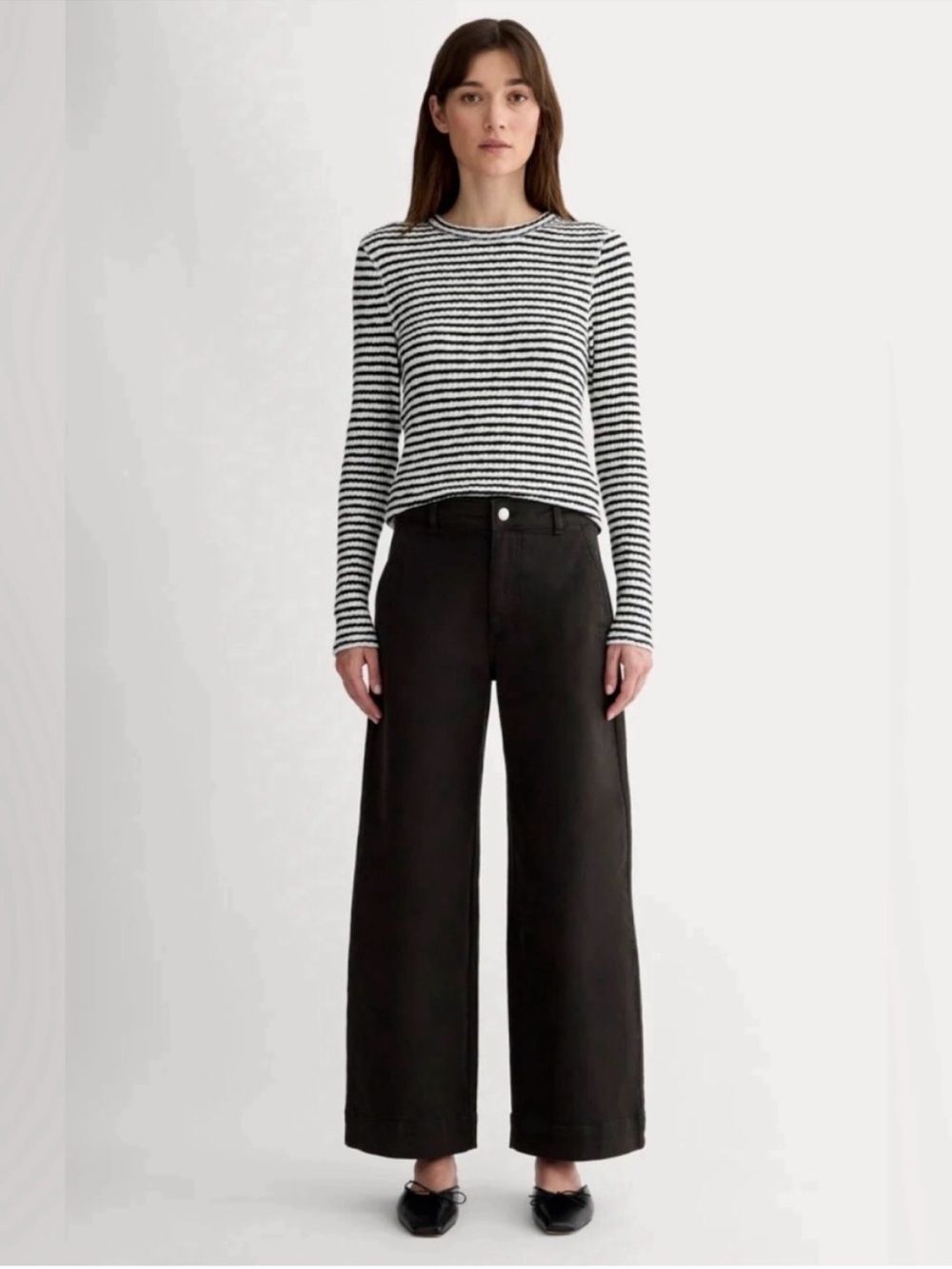 New Everlane Organic Cotton The Utility Wide-Leg Pant Size 8